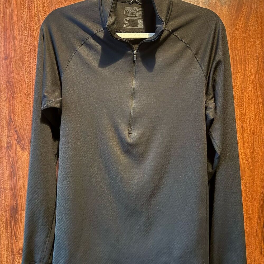 Patagonia Unisex Black Midweight Baselayer Top M Long Sleeve Pullover